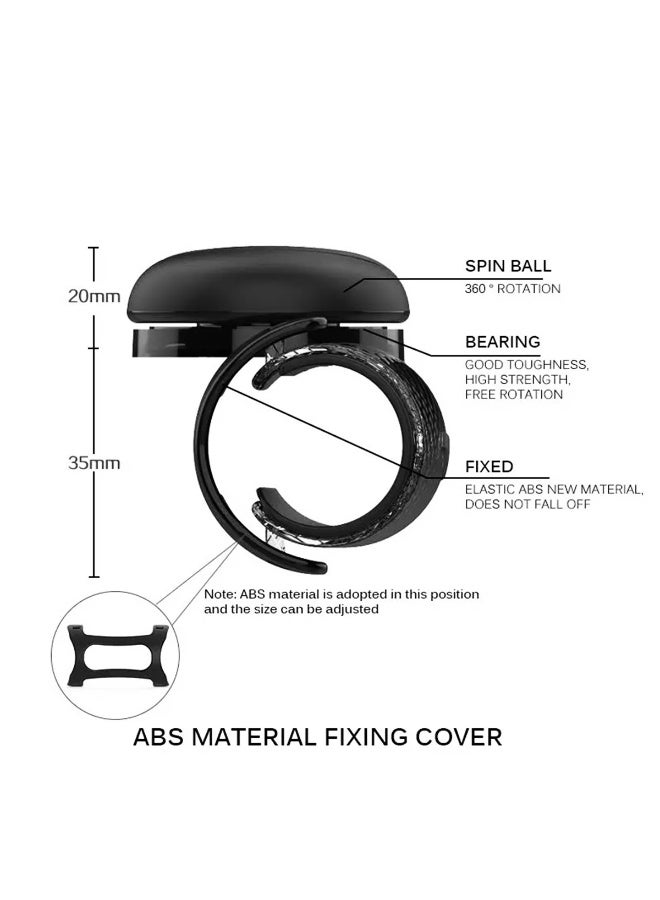 3 ار مقبض الطاقة المصغر 3R - كرة دوارة لعجلة القيادة، دوران 360 درجة، سهل التركيب، مناسب لجميع أنواع السيارات والشاحنات وسيارات الدفع الرباعي، ملحق بمقبض من مادة ABS سوداء وسيليكون 3R-2151 - Image 5